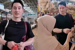 Nggak gengsi, aksi Nino Fernandez belanja di pasar, bukan nawar malah kasih uang lebih ke pedagang