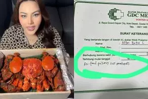Kronologi Lisa Mariana sekeluarga keracunan kepiting Alaska, ibunda sampai dirawat di rumah sakit