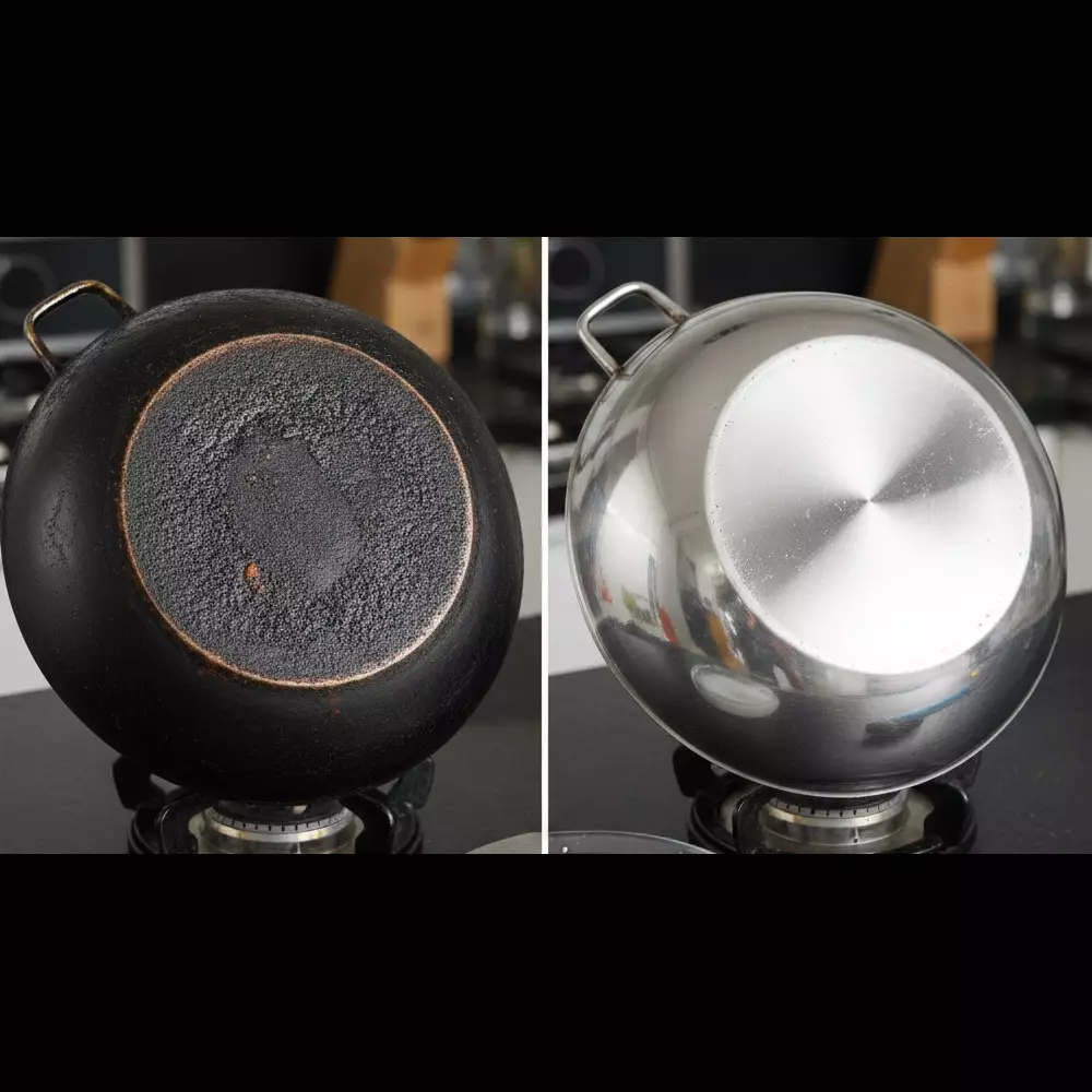 Cara membersihkan kerak hitam wajan tanpa lelah, hasil seperti baru