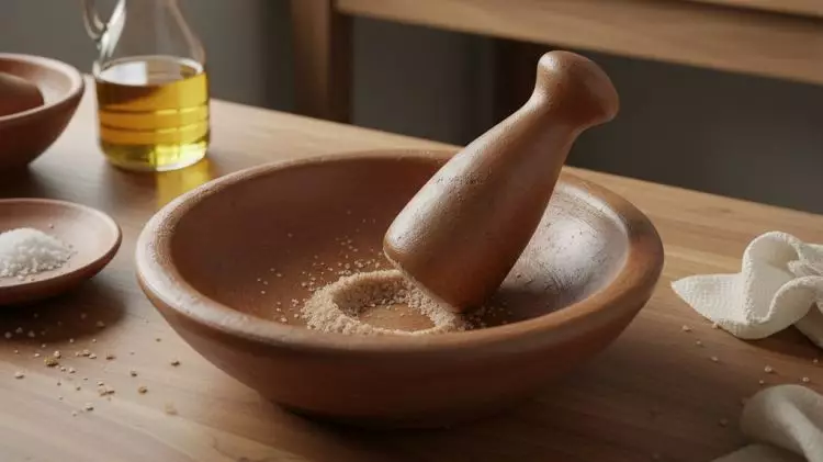 Trik hilangkan bau tanah pada cobek baru, cukup pakai minyak dan garam