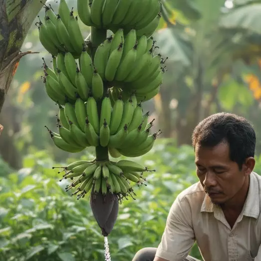 Bukan air cucian beras, cukup tabur bumbu dapur ini agar pohon pisang subur