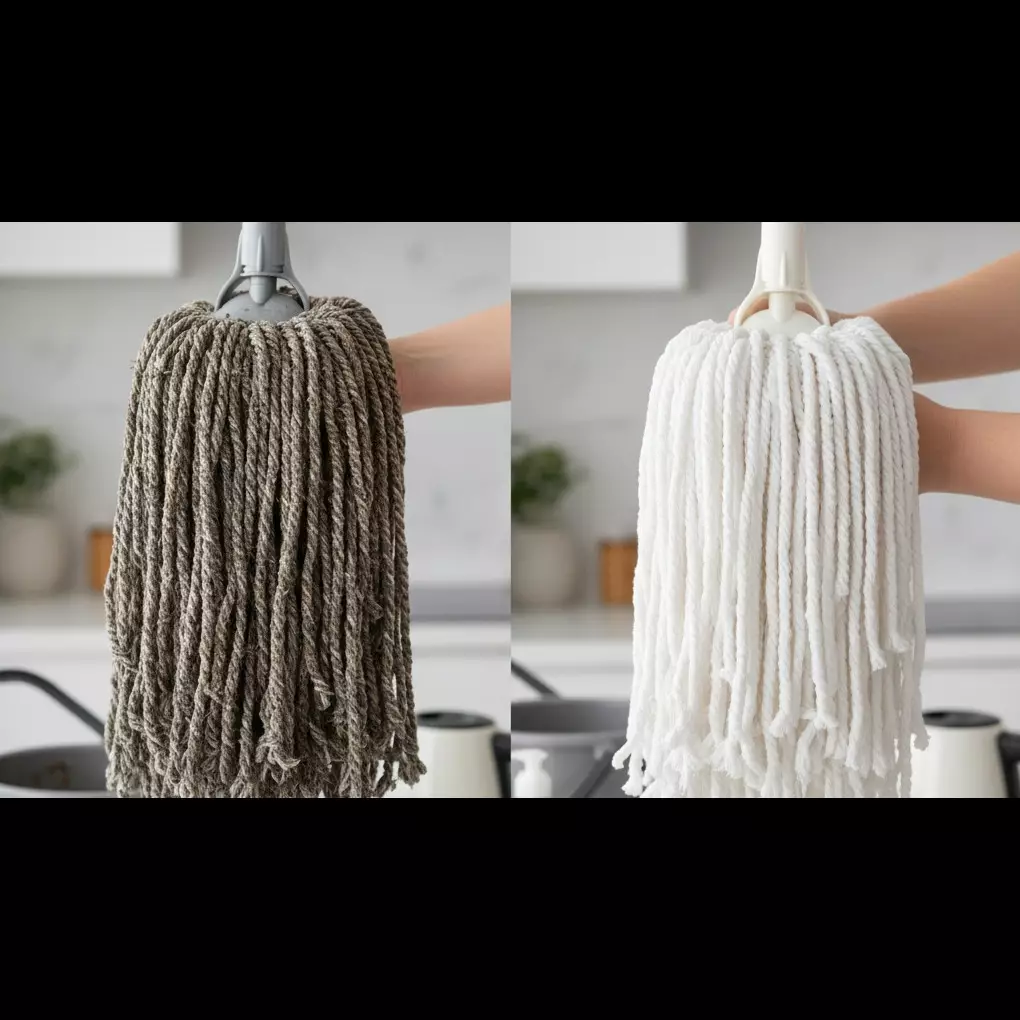 Trik bersihkan kain pel dekil andalkan bahan dapur, ampuh banget