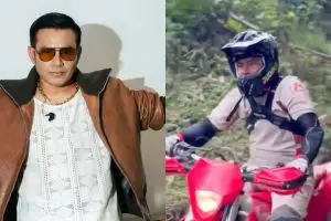 Detik-detik Judika terjebak banjir saat offroad trail di Hambalang, pilih tinggalkan motor