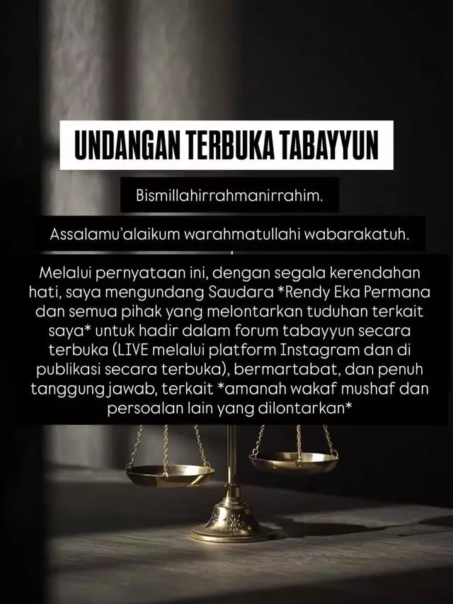 Kasus waqaf Alquran Taqy Malik © 2026 brilio.net