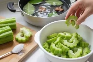 Tutorial menghilangkan rasa pahit pare untuk siomay dan lalapan, hasilnya maksimal