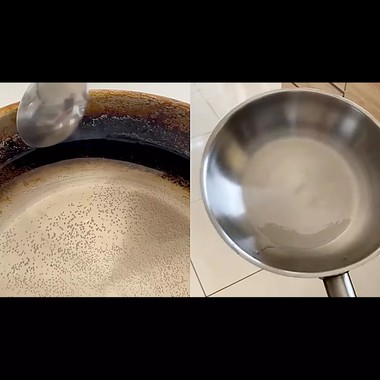 Cara praktis bersihkan wajan stainless steel yang gosong setelah masak takjil