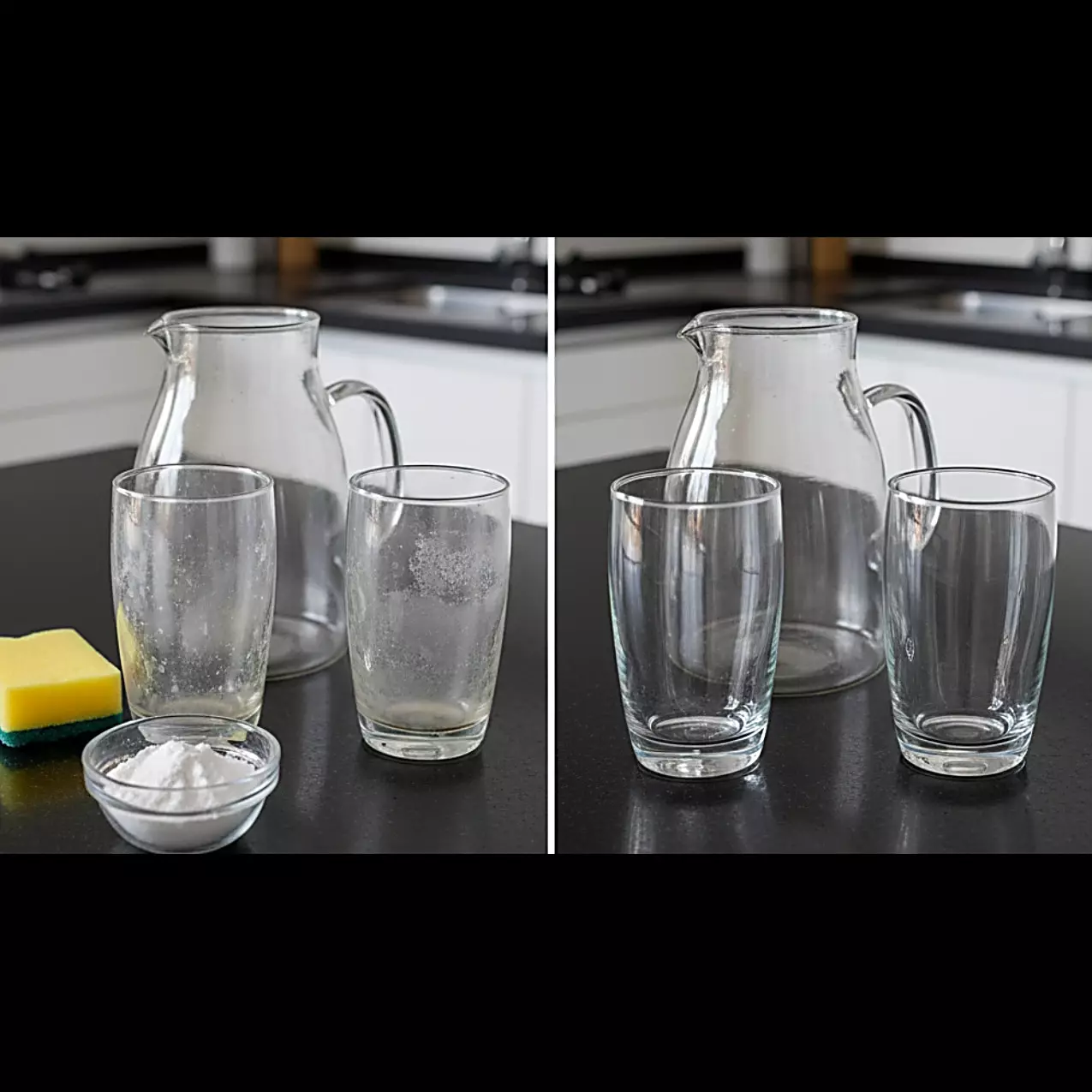 Cara membersihkan gelas kaca buram tanpa sabun, rahasianya ada di baking soda