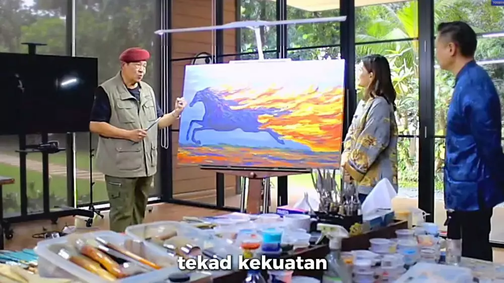 Lukisan Kuda Api SBY YouTube/Partai Demokrat Lukisan Kuda Api SBY YouTube/Partai Demokrat