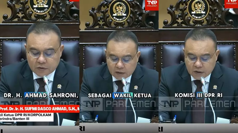 Ahmad Sahroni sebagai Wakil Ketua Komisi III YouTube TVR PARLEMEN; Instagram ahmadsahroni88
