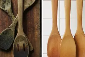 Trik ampuh hilangkan bau dan jamur pada sutil kayu modal garam dan cuka dapur