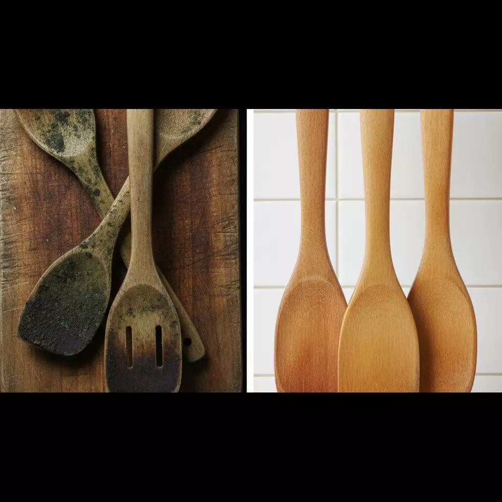 Trik ampuh hilangkan bau dan jamur pada sutil kayu modal garam dan cuka dapur