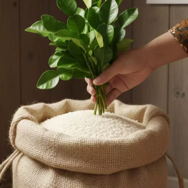 Beras karung tahan lama bebas kutu, tambah daun jeruk purut saja, ini caranya