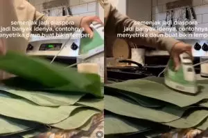 Tanpa kompor, begini teknik praktis melenturkan daun pisang tanpa waktu lama