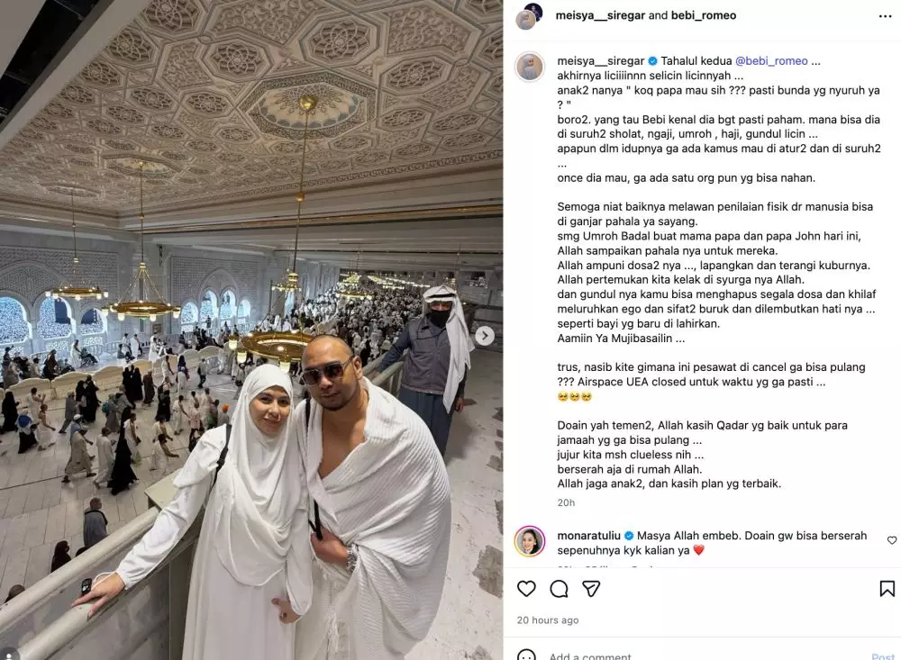 Meisya Siregar Nyaris Batal Pulang Umrah Instagram/@meisya__siregar Meisya Siregar Nyaris Batal Pulang Umrah Instagram/@meisya__siregar