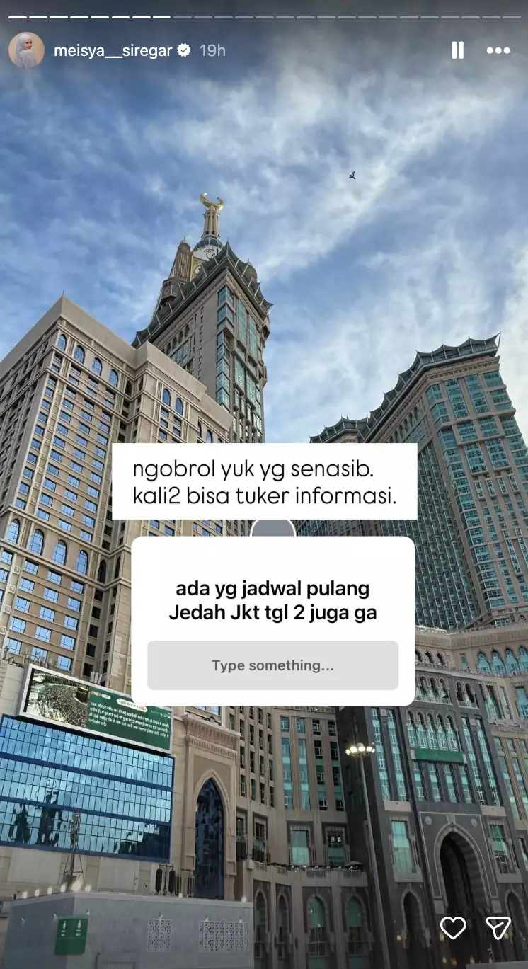 Meisya Siregar Nyaris Batal Pulang Umrah Instagram/@meisya__siregar Meisya Siregar Nyaris Batal Pulang Umrah Instagram/@meisya__siregar