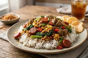 Resep nasi gila untuk berbuka dari bahan seadanya di kulkas, cocok buat anak kos yang anti ribet