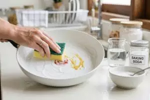 Pantas saja masih kuning, ternyata begini cara benar bersihkan noda lemak di teflon