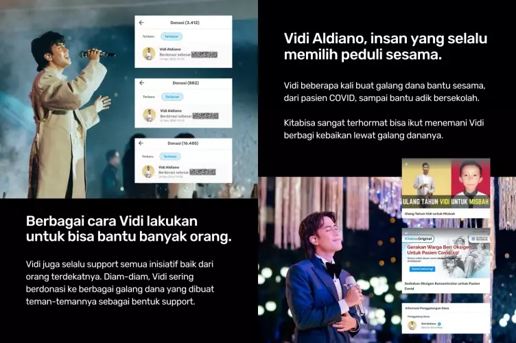 Kebaikan Vidi Aldiano berbagai sumber