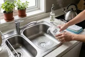 Kirain harus panggil tukang, ternyata bau wastafel hilang pakai bahan di dapur