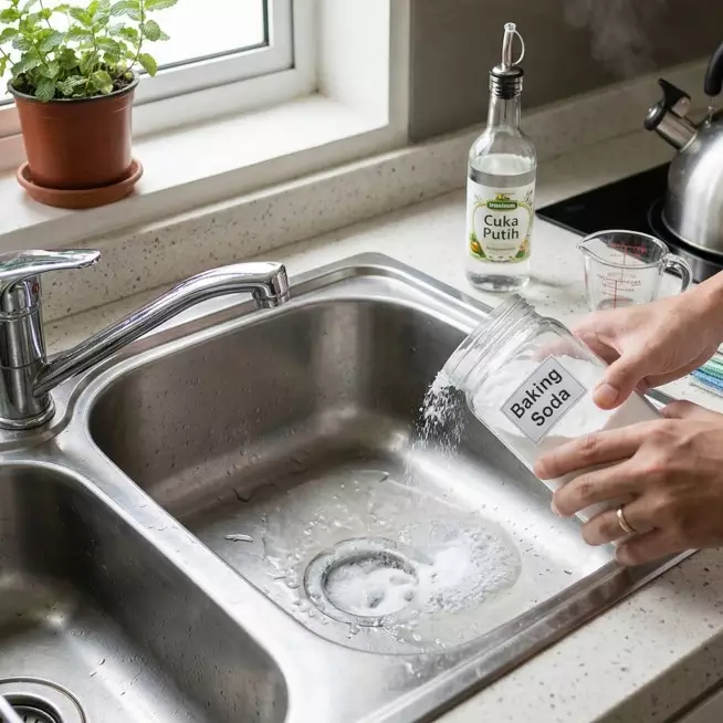 Kirain harus panggil tukang, ternyata bau wastafel hilang pakai bahan di dapur