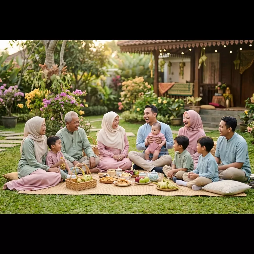 5 Ide foto Lebaran outdoor di taman, rahasia foto keluarga segar &amp; natural