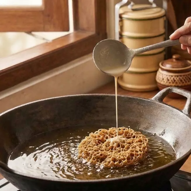 Cara bikin kremesan bersarang tanpa ribet, pelengkap ayam goreng Lebaran