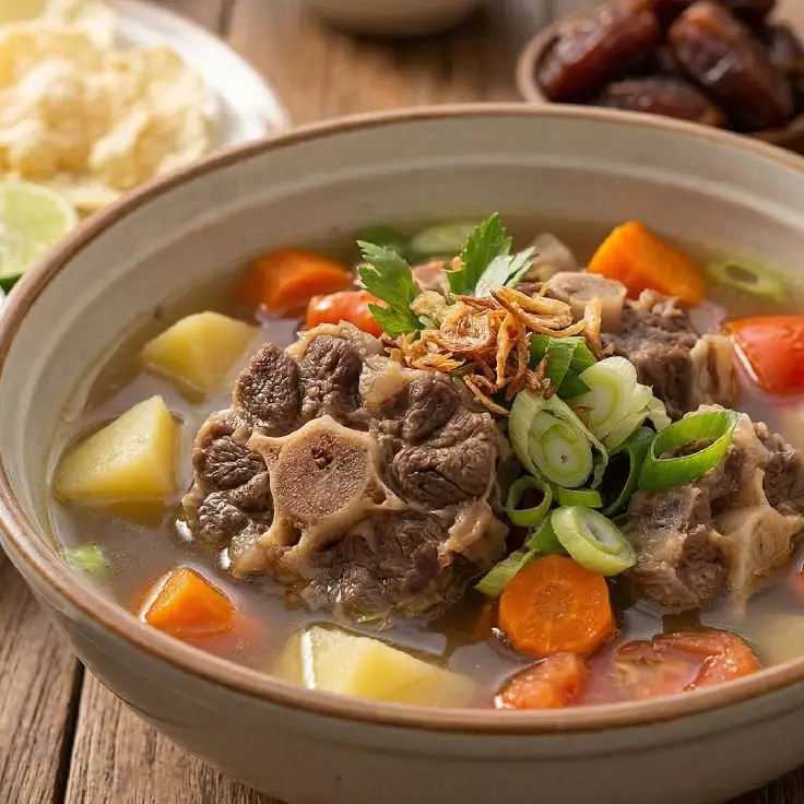 Resep sop buntut untuk buka puasa yang enak dan kuahnya gurih, ini triknya biar dagingnya empuk