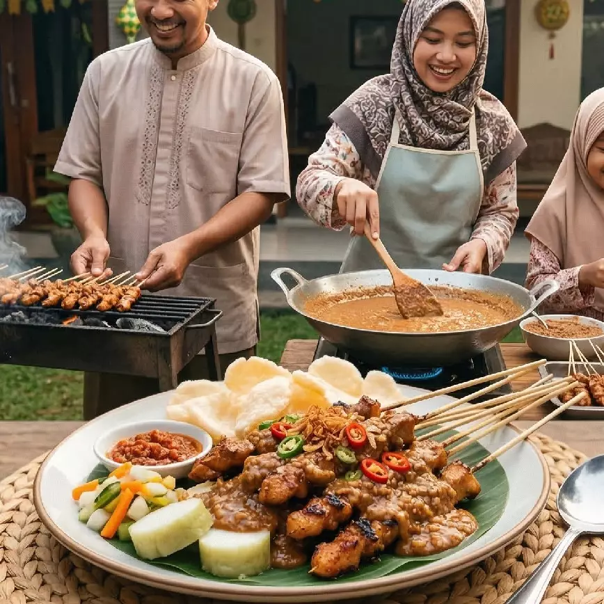 Resep sate ayam untuk meriahkan kumpul keluarga di kampung, masaknya gampang dan nggak ribet