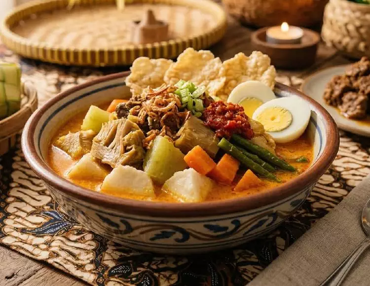 Resep lontong sayur sederhana untuk lebaran, gurihnya nampol dengan kuah berempah yang lezat