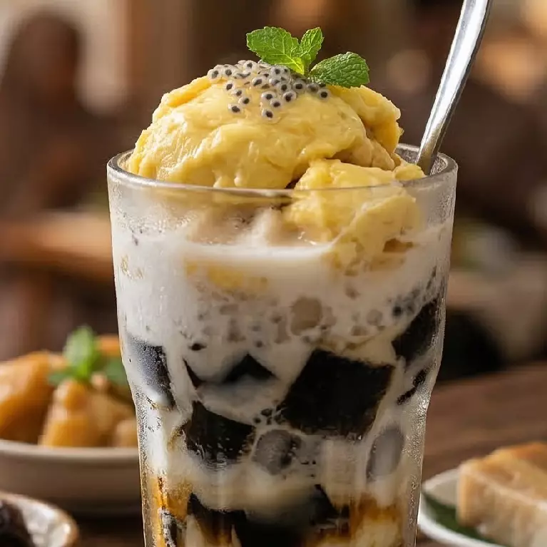 Resep es cincau durian yang segar untuk takjil di weekend yang tak terlupakan, manis dan praktis