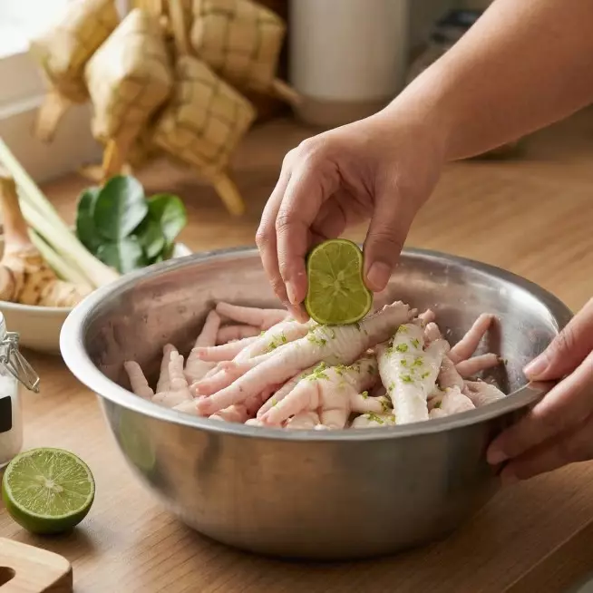 Ceker ayam empuk dan kesat buat opor Lebaran? Pakai trik marinasi praktis ini
