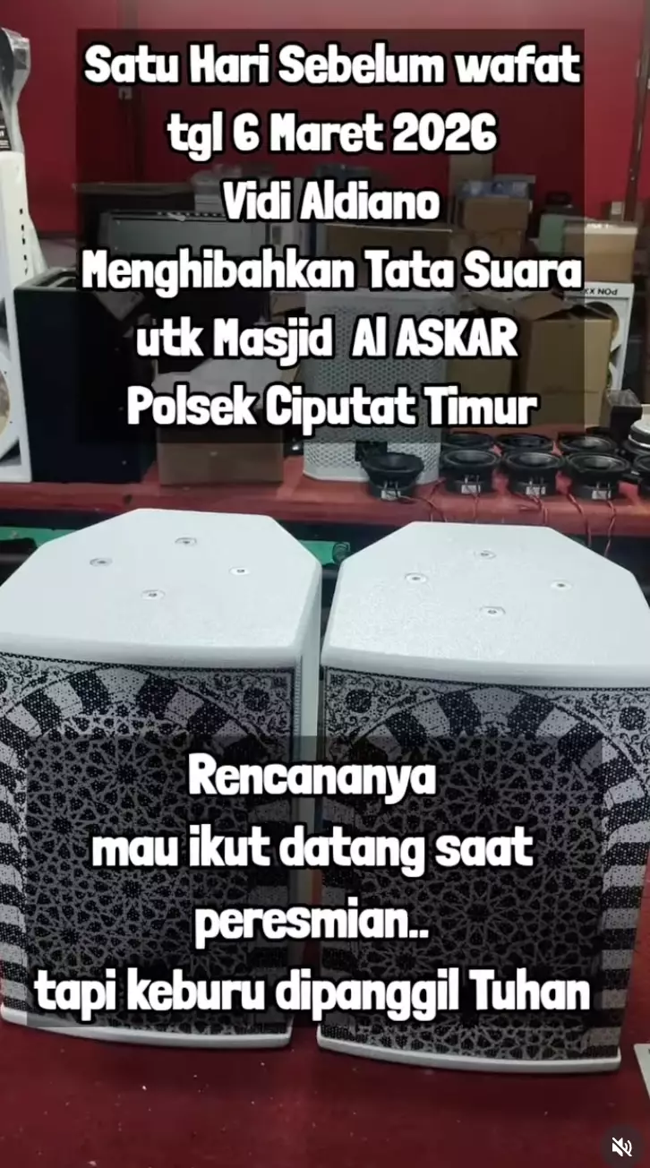 Vidi Aldiano donasi audio system  Instagram @v8harrykiss