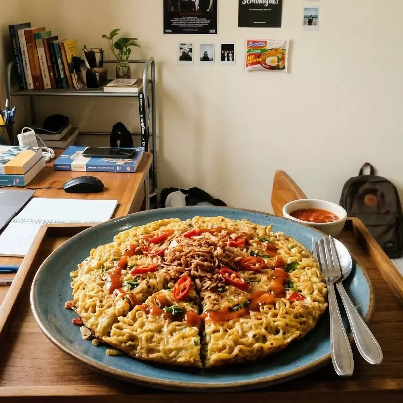 Abang warmindo samping kos pada mudik? Yuk cobain resep omelet mie lezat dengan bahan seadanya di kos