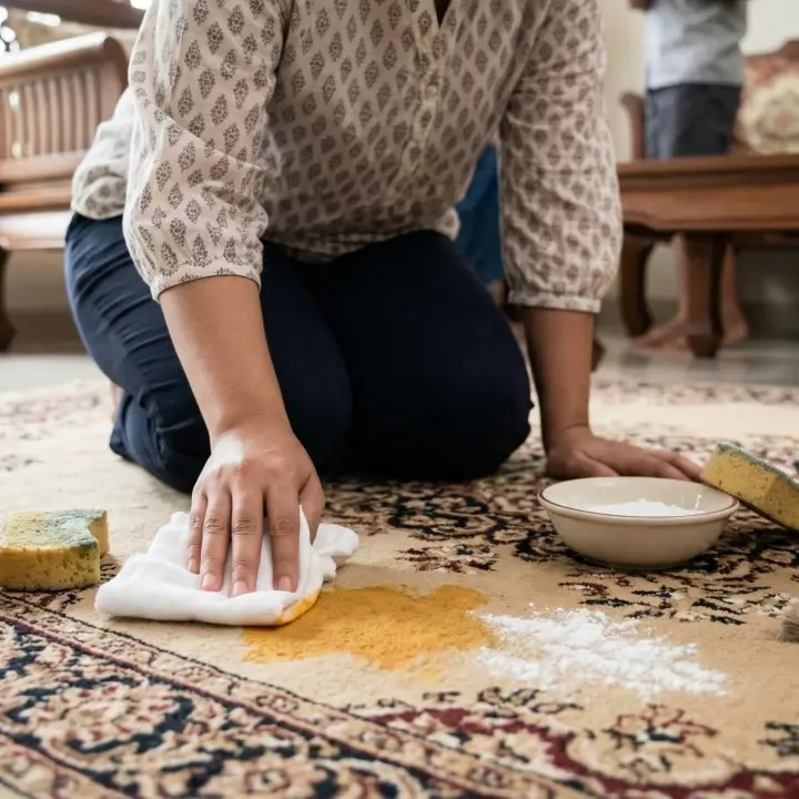 5 Cara cepat hilangkan noda opor di karpet pakai bahan dapur yang ada di rumah