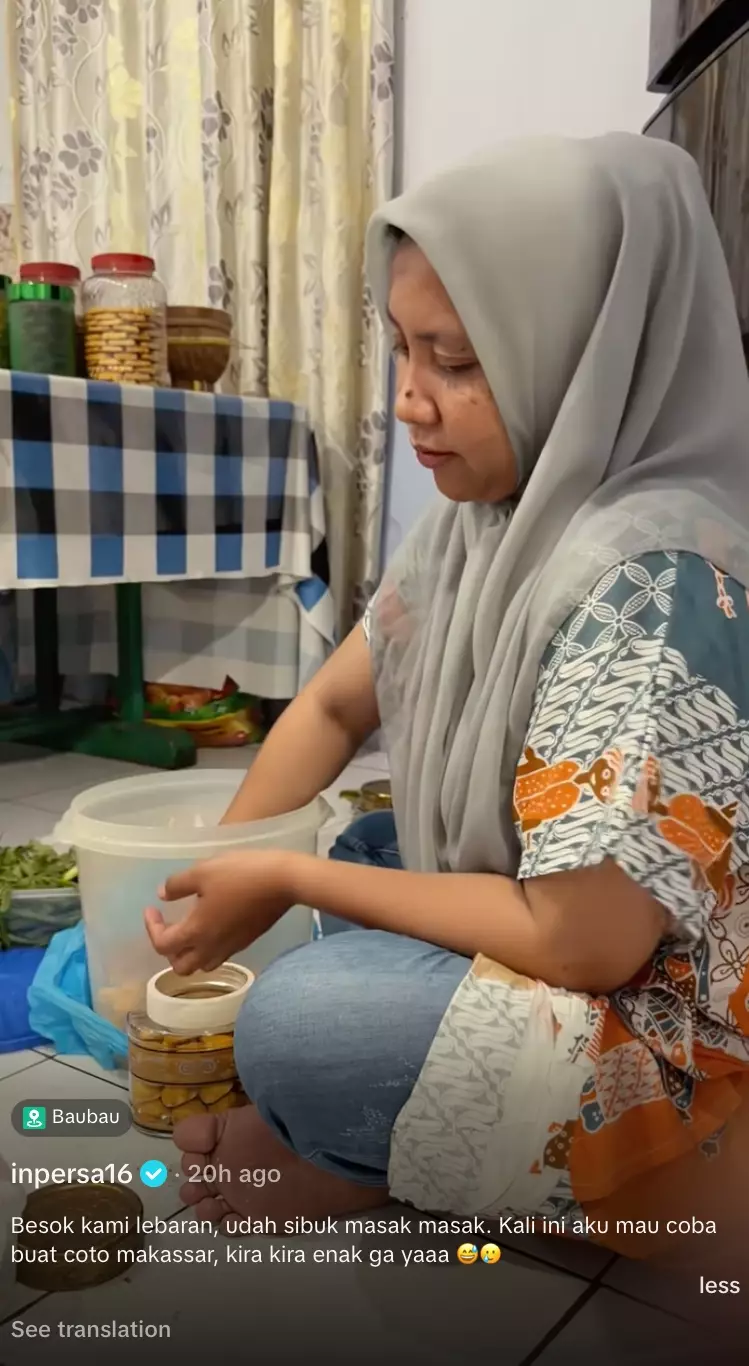 Indah Permatasari masak Coto Makassar TikTok/@inpersa16