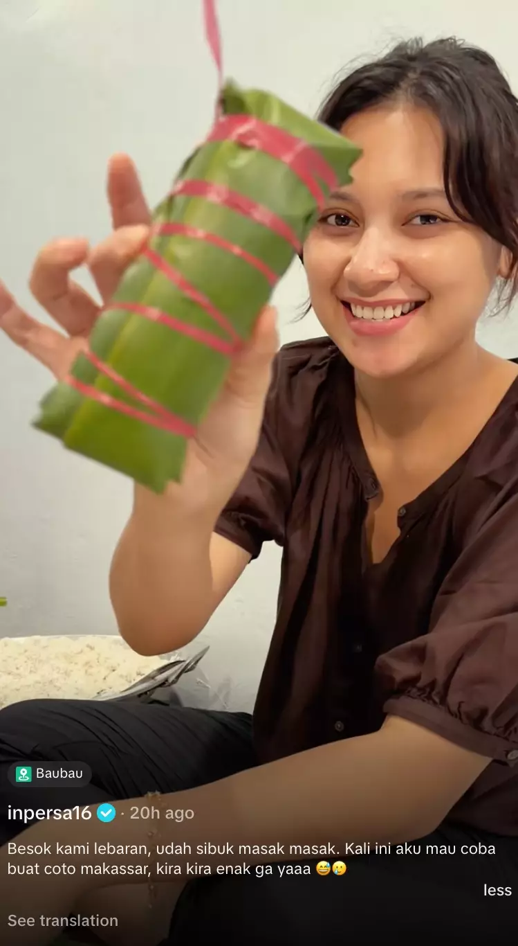 Indah Permatasari masak Coto Makassar TikTok/@inpersa16
