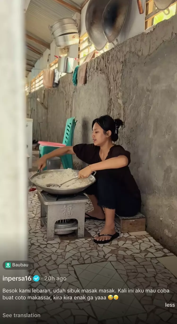 Indah Permatasari masak Coto Makassar TikTok/@inpersa16