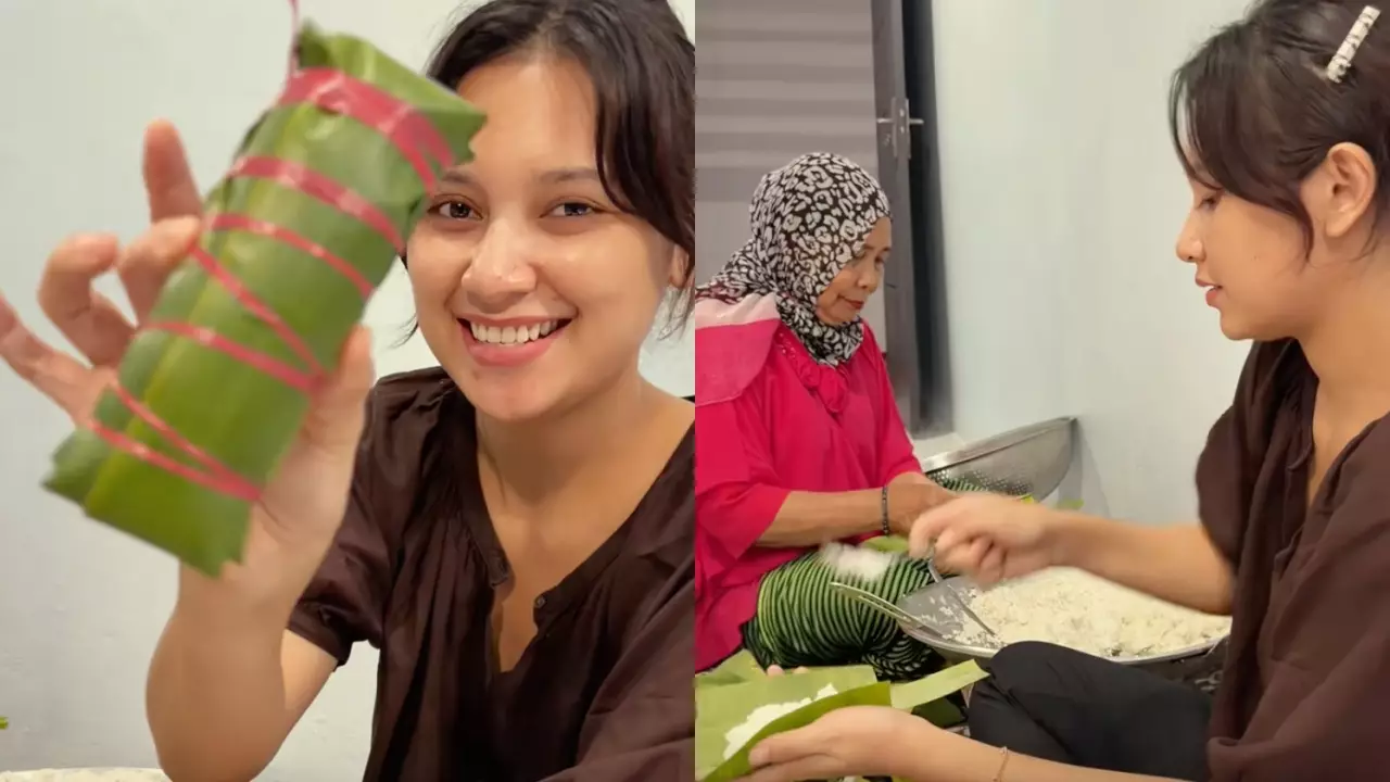 9 Momen hangat Indah Permatasari masak coto Makassar Lebaran bareng mertua dan keluarga di Baubau