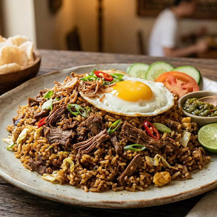 Resep nasi goreng rendang dari sisa bahan makanan lebaran, nggak bikin eneg dan rasanya lezat