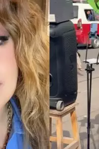 Mantan personel duo Ratu tersebut memilih ruang publik di kawasan Tangerang, Banten, sebagai tempat untuk menunjukkan kemampuan vokalnya 