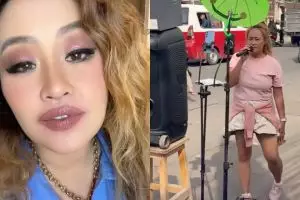 5 Gaya nyentrik Pinkan Mambo live nyanyi di pinggir jalan, pede lesehan hingga tiduran di aspal