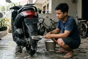 Ban motor kusam kembali hitam pekat tanpa cuci, cukup gunakan racikan bahan dapur ini