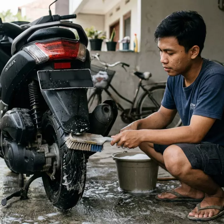 Ban motor kusam kembali hitam pekat tanpa cuci, cukup gunakan racikan bahan dapur ini