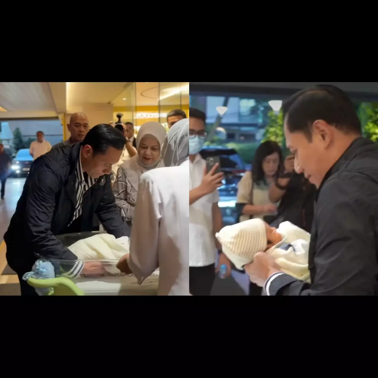 5 Potret hangat AHY jemput AHY Junior pulang ke rumah, aksi gendong baby hati-hati penuh sayang