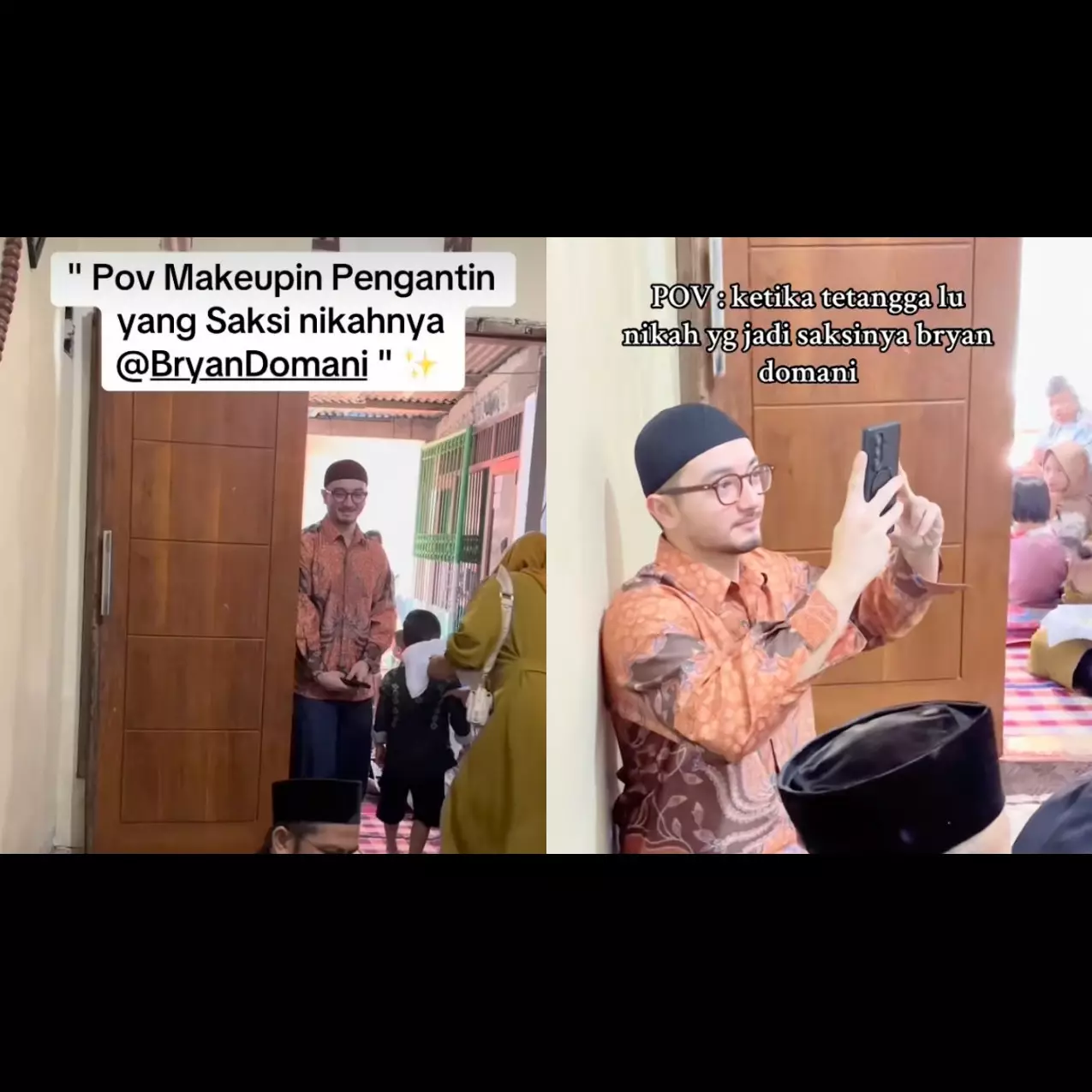 5 Potret Bryan Domani jadi saksi nikah ART, membaur dengan warga dan dikerubungi ibu-ibu