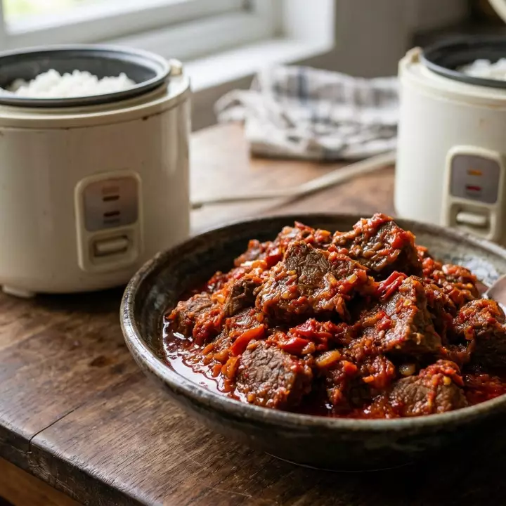 Masak daging balado pakai magic com, bisa! Ini caranya biar empuk dan bumbunya meresap