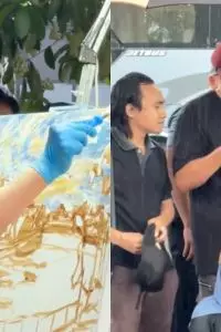 Meski sempat diwarnai perubahan cuaca, proses kreatif ini tetap berlangsung dengan khidmat.