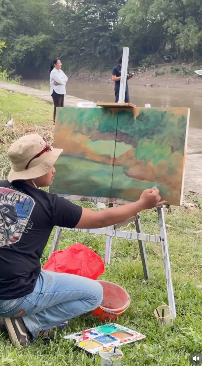 SBY melukis Bengawan Solo Instagram/@respatiardi