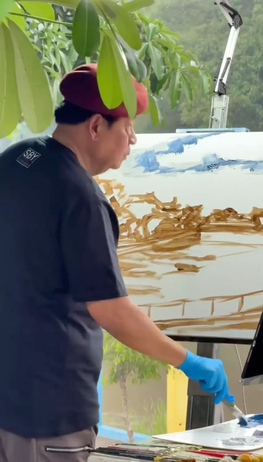 SBY melukis Bengawan Solo Instagram/@respatiardi