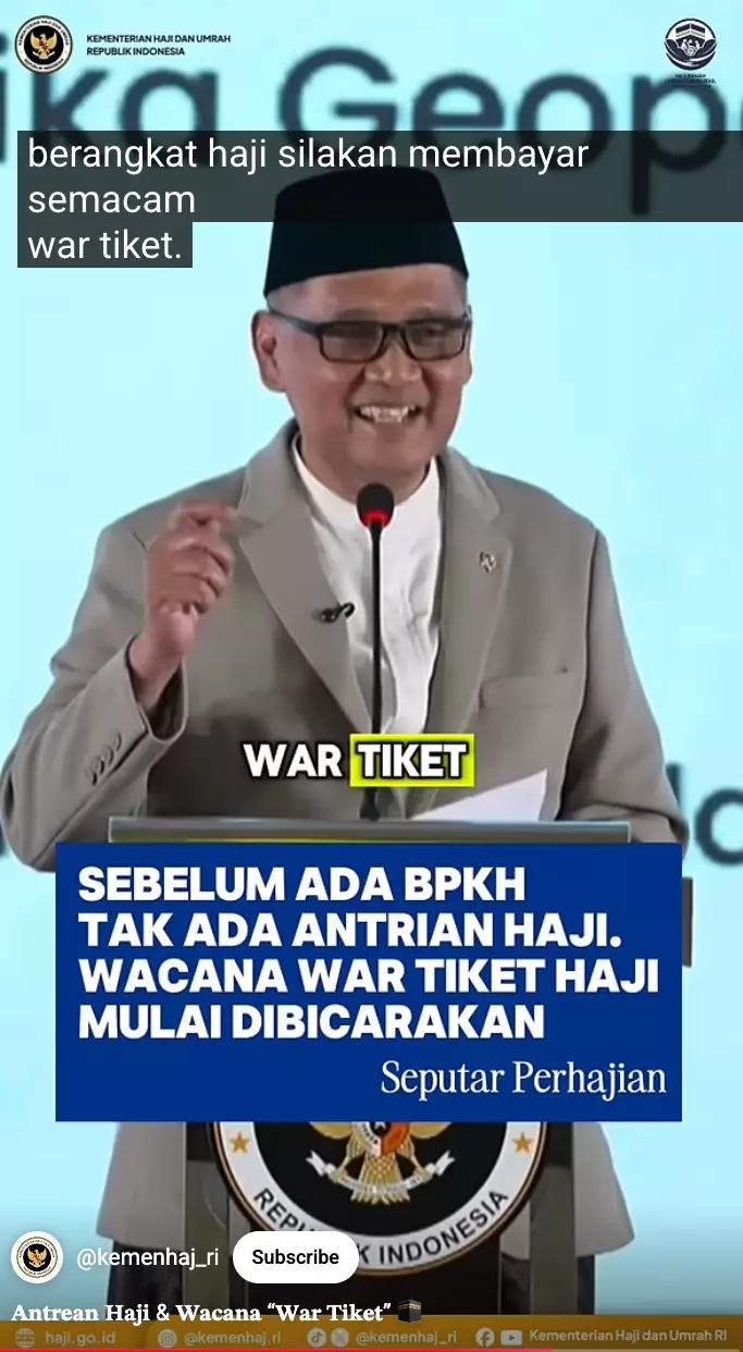 Wacana Sistem War Ticket Haji berbagai sumber